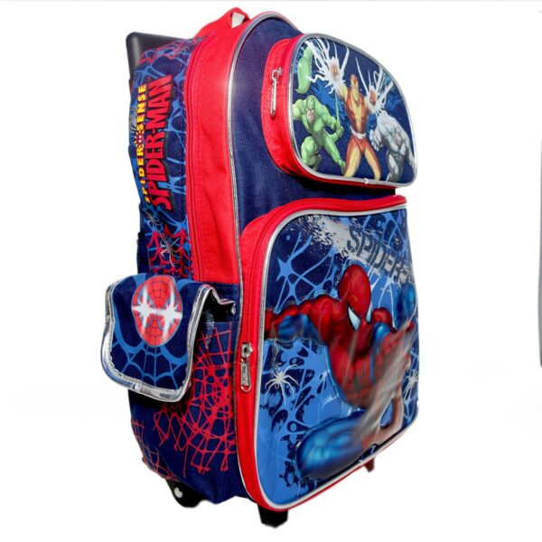Ruz Spider-Man Blue Web Roller Backpack Bag - Image 4
